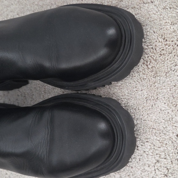 Allsaints Black Leather Chunky Boots HALLIE - Picture 5 of 11